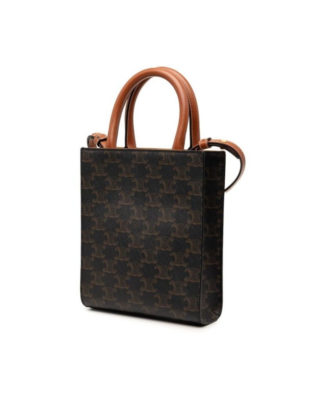 Celine Vertical Cover 2-Way Shoulder Bag Brown Black Leather - Picture 2 of 6